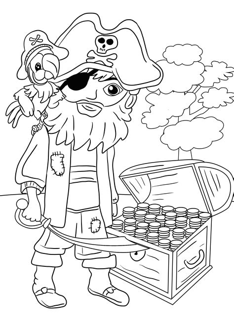 Free coloring pages to print or color online. Pirate Colouring Pages for Kids - In The Playroom | Pirate ...