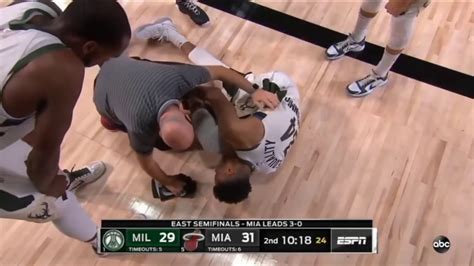 Giannis antetokounmpo suffers left knee injury: Giannis SERIOUS Ankle Injury Vs Miami Heat - YouTube