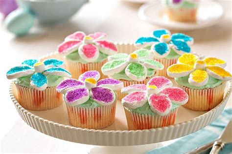 You'll want to save your sweet tooth for these springtime cakes, tarts, pies, cookies, cupcakes and more. Flower Power Cupcakes | Recipe (With images) | Easter dessert, Easy easter desserts, Easter ...