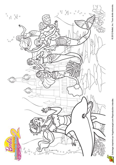 Dessin de sirene € imprimer. Coloriage barbie secret des sirenes 2 21 sur Hugolescargot.com