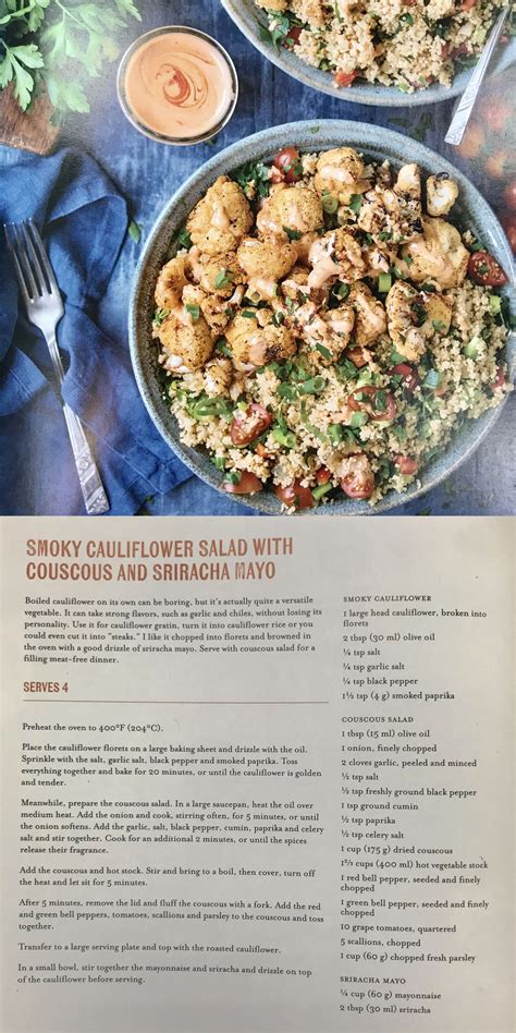 To make the cauliflower couscous, cut the cauliflower into florets and place them in a food processor. Smoky cauliflower salad with couscous and sriracha mayo ...