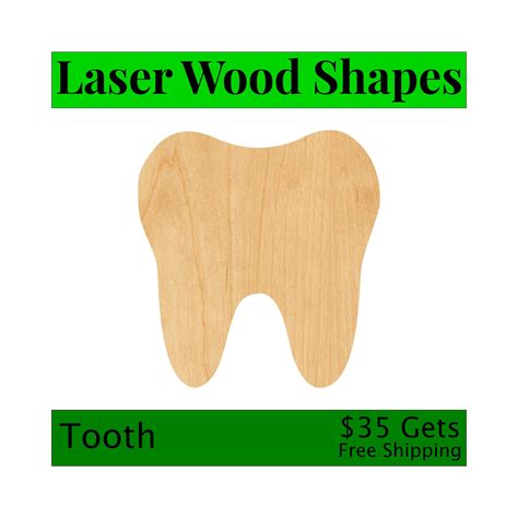 Tooth Laser Cut Out Wood Shape Craft Supply Woodcraft Cutout | Etsy