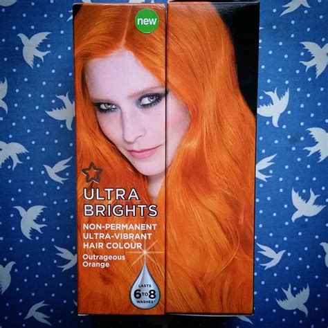 If your brassy hair color has more of yellow in it then you should go for a purple toner to reveal a cooler brown shade of the hair. Bright Orange Hair Using Superdrug Ultra Brights ...