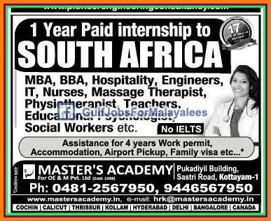 If you want to go on living, you must work. South Africa job vacancies