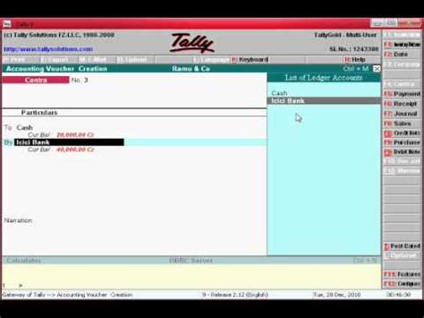 Have a look at u.s. How to enter the contra Entry in tally ? - YouTube