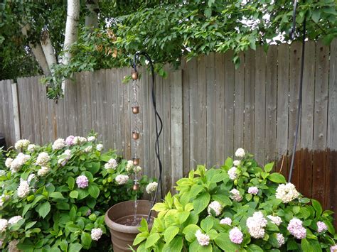 A rain chain guides rainwater down to the ground, making the flow of water visible and creating a soothing, soft tinkling sound. Pin by Tina Dahlke on garden | Rain chain, Gardening for ...