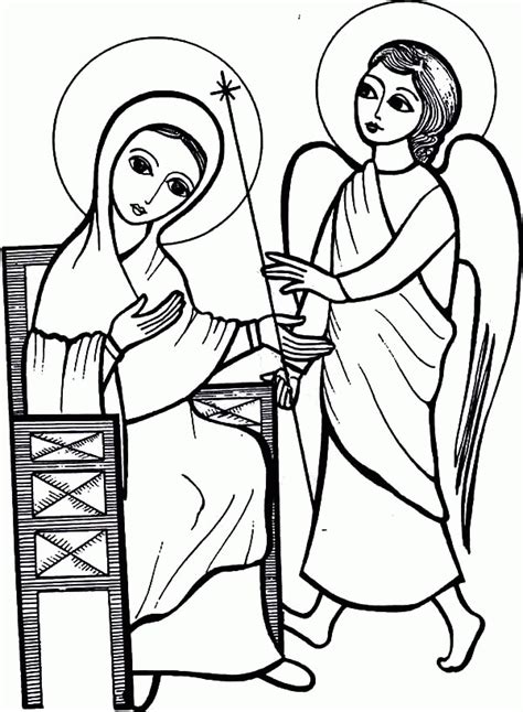 Get your free printable angels coloring pages at allkidsnetwork.com. Mary And Angel Coloring Page - Coloring Home