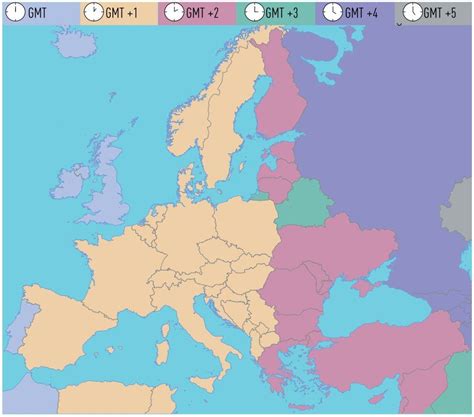Europa está dividida en cinco franjas horarias. Husos horarios - Viajar por Europa - Europa - Documentos ...