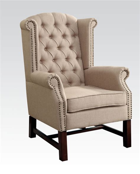 Find stylish home furnishings and decor at great prices! Beige Fabric Accent Chair by Acme Furniture AC59310