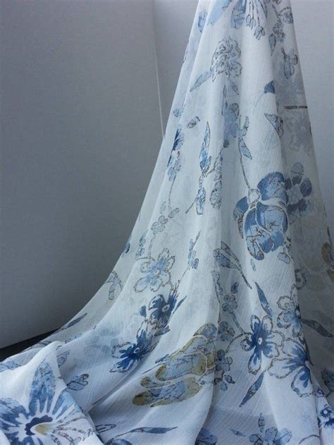 Periwinkle is a color in the blue and violet family. 1yd (0.91m) of chiffon print fabric- White with blue ...