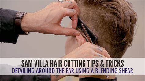 Popular hairstyles have been around for a couple of years and men still prefer to have them. Detailing Around The Ear With a Blending Shear | Men's ...