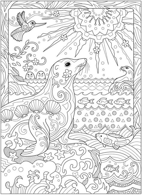 Free printable sea life coloring pages for kids. Welcome to Dover Publications - CH Fanciful Sea Life ...