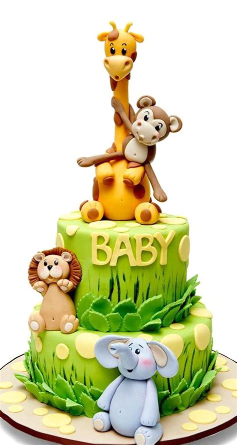 Have an awesome time at your son's birthday party and of course do not forget to take. Baby Shower Cake | Jungle baby shower cake, Baby birthday ...