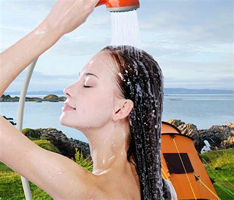 Try to reduce your shower time. Portable Outdoor Shower - Rechargeable - Get Your Geek On ...