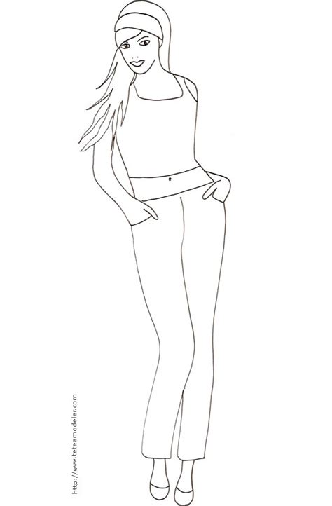 Maquiller une fille et un garçon. coloriage de fille top model en ligne