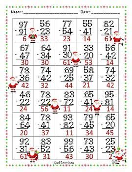 This addition worksheet is great for practicing adding double and near double math addition problems. Christmas Touch Math: Double Digit Subtraction NO ...