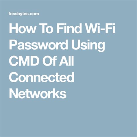 This video is meant for educational and instructional purp. How To Find Wi-Fi Password Using CMD Of All Connected ...