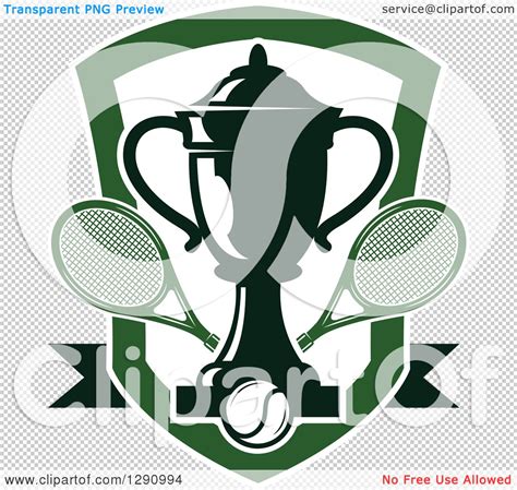 Huge collection, amazing choice, 100+ million high quality, affordable rf and rm images. Clipart of a Green Tennis Shield with a Trophy, Rackets and Ball - Royalty Free Vector ...