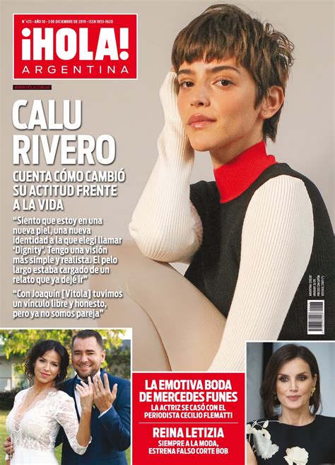La actriz está viviendo en un santuario de animales en new jersey y se siente feliz y plena. Tapa Hola: El nuevo look de Calu Rivero - Pablo Layús