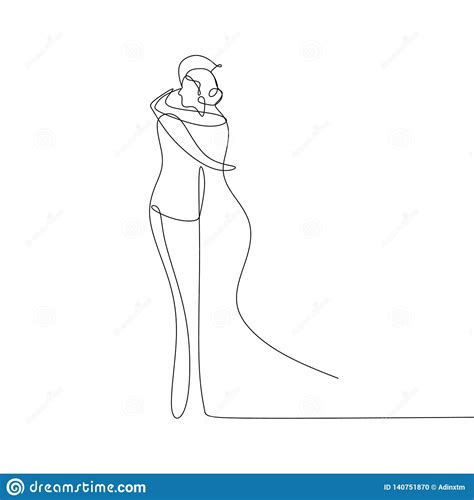 Couple hug printable art for your home! Couple In Love With Continuous Line Drawing Vector ...