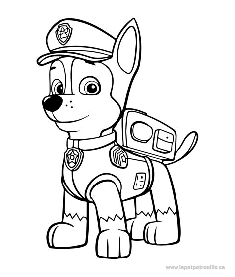 Dessin animé pat patrouille image pat patrouille coloriage gratuit livre coloriage coloriage enfant cars dessin dessin noir et blanc dessins faciles colorier. Coloriage de Chase à Colorier - La Pat' Patrouille