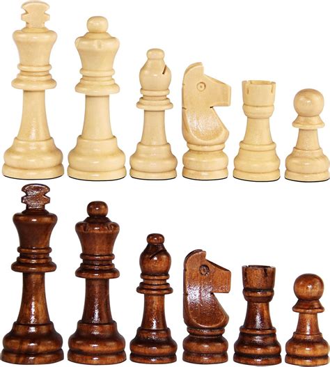 Amazon.com: ASNEY Wooden Chess Pieces, Tournament Staunton Wood Chessmen Pieces Only, 3.15