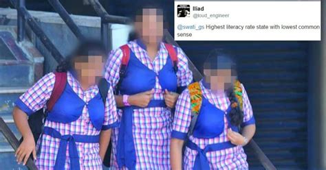 I laughed and said ok scairdy cat you can wait here but you will have to close your eyes when i get out. Social Media Goes Berserk Over This Kerala School Uniform ...