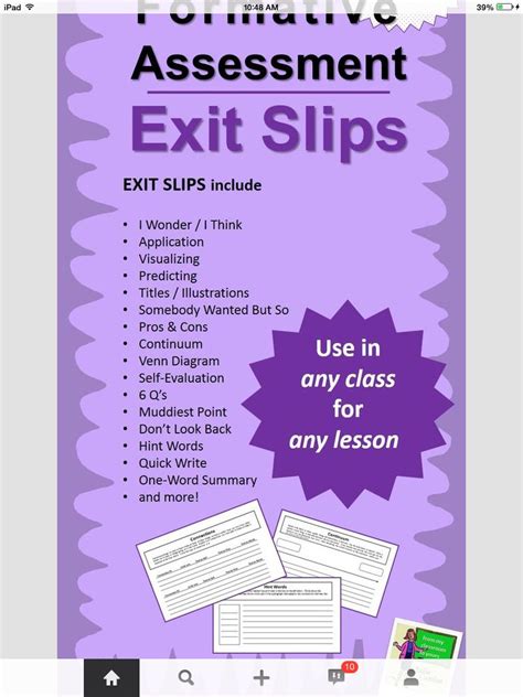 I have students working on michael's workaround is ok, but it's double work. Exit slip ideas | Formative assessment