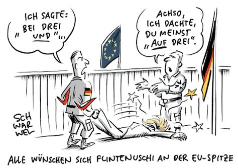 „dropping the pilot) ist am 29. Von der Leyen an EU Spitze von Schwarwel | Politik Cartoon ...