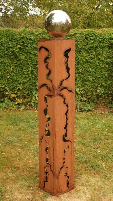 Dabei macht es sinn, andere. Gartendeko Shop - Garten Rost Säule 125cm Glanz Edelstahlkugel