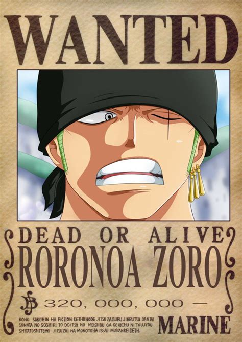 Anime one piece begitu populer dan men. Zoro Dressrosa Wanted Poster by OliverLastra23 on ...