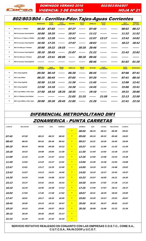 Gracias al avance de la tecnología, es probable que algunos dispositivos conectados a internet, como celulares, computadoras, televisiones o relojes inteligentes, se actualicen en. HORARIOS DEL TRANSPORTE METROPOLITANO: HORARIOS DE VERANO ...