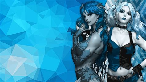 Harley quinn, margot robbie, makeup, women, red lipstick, blonde. 2560x1440 Harley Quinn Poison Ivy Artwork 1440P Resolution ...