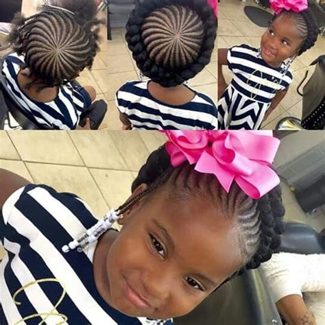 This bubble braided style can be done in the 5 minutes you have left before her. halo braid | Cornrow styles for girls, Lil girl hairstyles ...