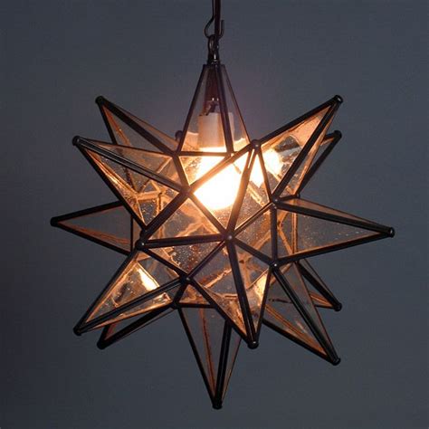 Mexican hanging star lights and ceiling fixtures. Mexican Seeded Bubble Glass Hanging Star Fixture | Bubble ...