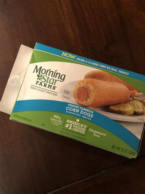 Add them to smoothies or cook them into your morning oatmeal. Morning Star corn dogs are vegan now and you can get a 4 ...