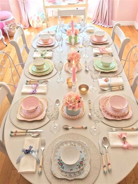 Holidays tea table setting mint leaves rose flower beautiful table setting for high tea ceremony. Tea party table image by Ruby on TEA TIME BOARDS I ...