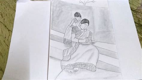 Check spelling or type a new query. Mother's Day Special Drawing/How to Draw Amma & Ponnu Step by Step/pencil sketch - YouTube