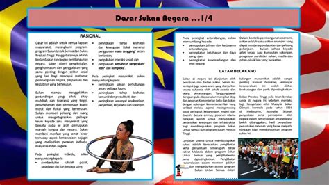 Dasar wawasan negara yang terkandung dalam rrjp3 berperanan menentukan arah pembangunan negara dalam dekad pertama abad ke 21. Pengajian Am & Geografi STPM: Dasar Sukan Negara