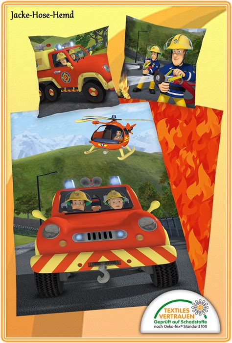 Das kopfkissen ist mit hoteleinschlag. Feuerwehrmann SAM Bettwäsche bei uns im Online-Shop ...