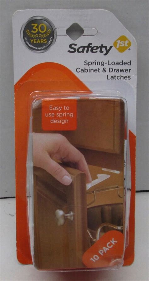 Great for kitchen or bathroom cabinets and drawers. Safety 1st Spring-Loaded Cabinet & Drawer Latches - 10 ...