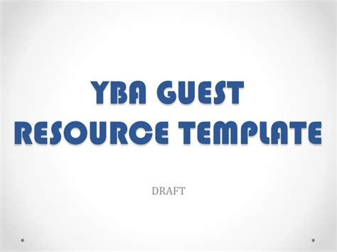 Time pass and i don't want any devils there. PPT - YBA GUEST RESOURCE TEMPLATE PowerPoint Presentation ...