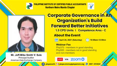 Recent empirical studies confirm the significance of corporate governance in the growth process. PICPA NMMC Webinar on "Corporate Governance in An ...