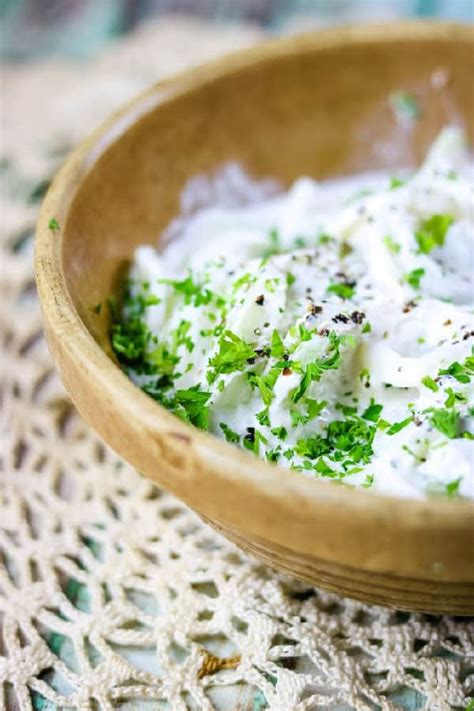 Combine the cucumbers, onion, and salt. Creamy Cucumber Salad with Sour Cream and Onions ...