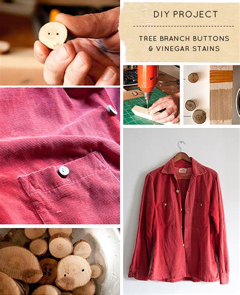 Refinishing using natural stain can be a fun diy woodworking project that saves money by using readily available materials to create a. DIY Project: Tree Branch Buttons & Vinegar Wood Stains - Design*Sponge