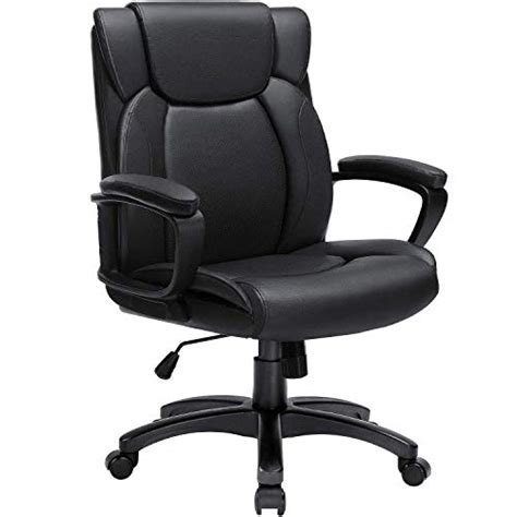 Home office chair ergonomic desk chair high back mesh computer chair with adjustable height and elastic lumbar support,thick seat cushion,executive swivel task chair for conference room (black, ml). BOSSIN Mid-Back Executive Office Chair Leather Computer ...