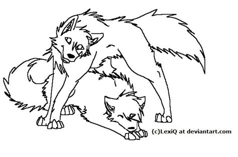 Fierce love a couple of fierce wolves for wdptwo. free lineart-wolf pair by LexiQ on DeviantArt