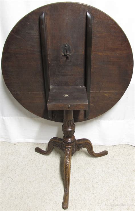 Need a round solid table top only? Carved Oak Tilt Top Round Table - Antiques Atlas