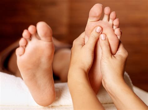 The lower end of the leg of a chair or table. Thai foot massage