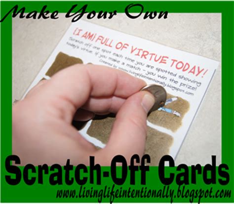 With this software, you can easily make you can use an online scratch off/scratch card game generator, to simply select from a number of scratch ticket images, and apply your own. DIY Scratch-Off Cards with free printable